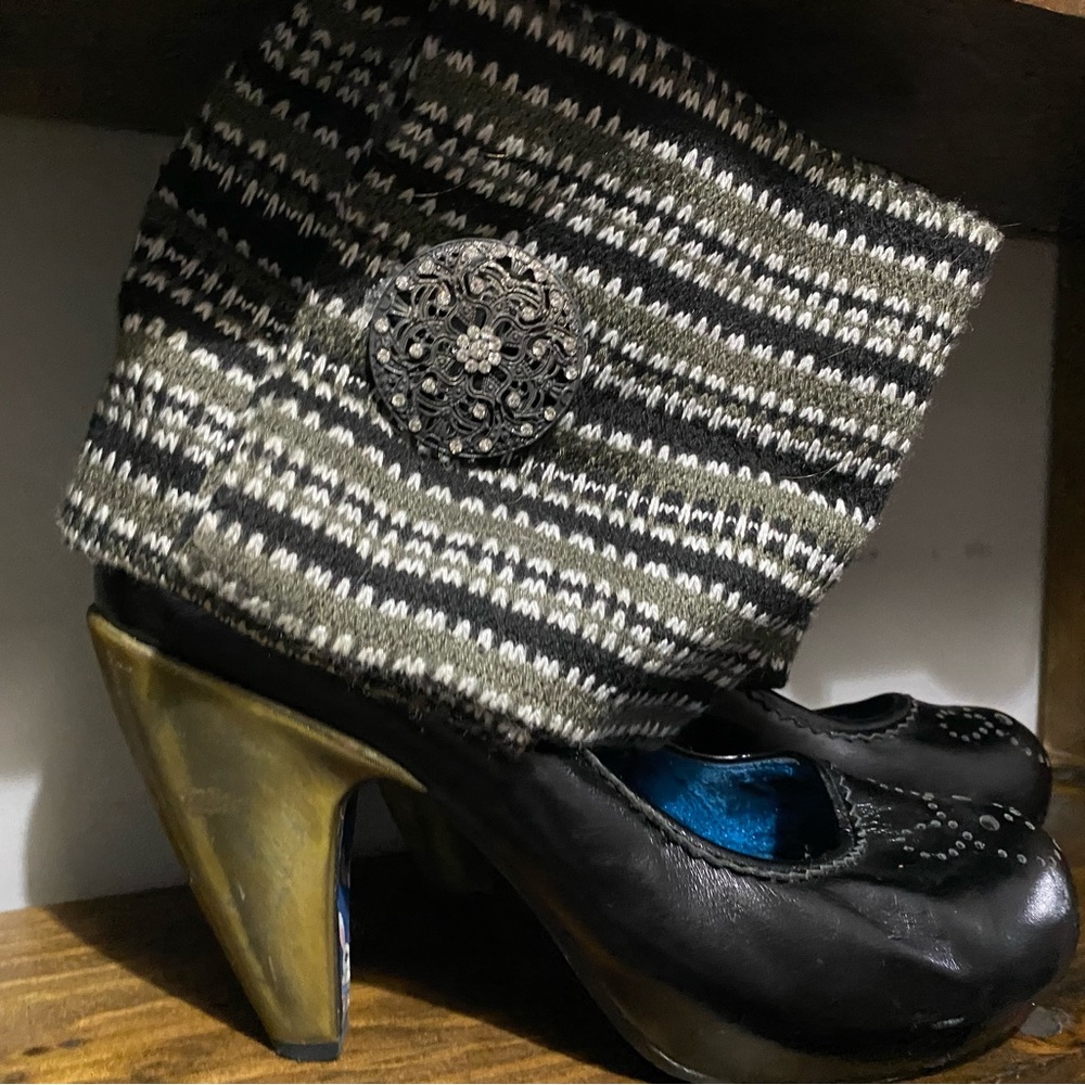 Irregular Choice 80s ankle leg warmer heels size 10 Eur 41